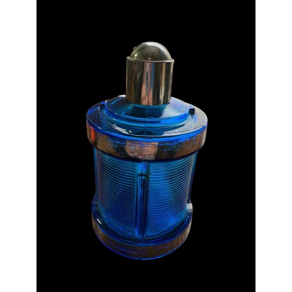 Vintage Avon  Angler Decanter Wild Country After Shave Bottle Blue Glass Empty - Picture 5 of 7
